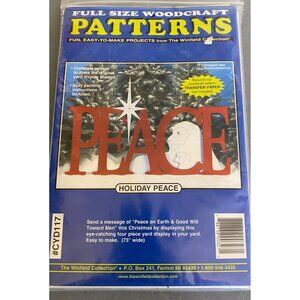Vintage NOS Holiday Peace Full Size Woodcraft Pattern #CYD117 Christmas 73' Wide